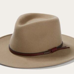 Tan Fedora Hat with Leather Band